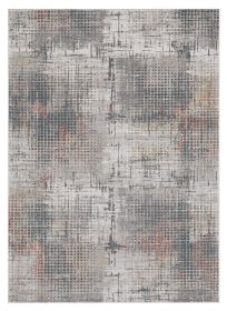 94" X 130" Grey Or  Brick Polypropylene And  Polyester Rug