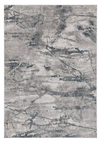 7' X 10' Grey Teal Machine Woven Abstract Splatter Indoor Area Rug