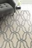 5' X 7' Silver Ivory Hand Tufted Vermicular Indoor Area Rug