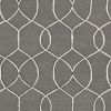 5' X 7' Charcoal Trellis Wool Indoor Area Rug