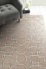 5' X 7' Mocha Geometric Pattern Wool Indoor Area Rug