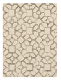 5' X 7' Beige Hand Tufted Geometric Indoor Area Rug