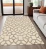 5' X 7' Beige Hand Tufted Geometric Indoor Area Rug