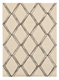 9' X 13' Cream Wool Handmade Area Rug