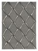 5' X 7' Charcoal Silver Hand Tufted Geometric Diamond Pattern Indoor Area Rug