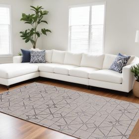 79 X 114 Ivory Or Silver Polypropylene Or Polyester Rug