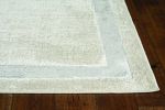 8' X 11' Ivory Silver Machine Woven Bordered Indoor Area Rug