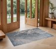 3' X 5' Silver Or Blue Abstract Brushstrokes Area Rug