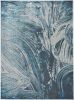 5' X 8' Silver Or Blue Abstract Brushstrokes Indoor Area Rug