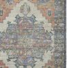 8' X 10' Blue Orange Hand Woven Diamond Medallion Indoor Area Rug