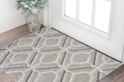 3' X 5'  Grey Polypropylene Rug