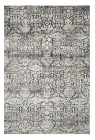 3' X 5' Grey Medallion Viscose Rug