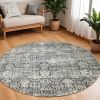 8' X 8' Gray Round Area Rug