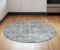 8' X 8' Teal Polyester Or  Viscose Rug