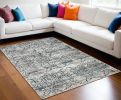 9' X 13' Teal Polyester Or  Viscose Rug