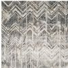 3' X 5'  Grey Zigzag Pattern Viscose Area Rug