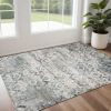 3' X 5' Teal Diamond Viscose Rug