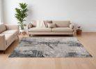 9' X 13' Grey Machine Woven Abstract Geometric Indoor Area Rug