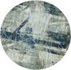 8' X 8' Greyor Blue Polyester Or  Viscose Rug