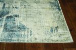 8' X 8' Greyor Blue Polyester Or  Viscose Rug