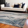 9' X 13' Greyor Blue Polyester Or  Viscose Rug