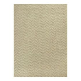 3' X 5' Ivory Herringbone Jute Area Rug