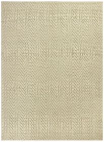 5' X 8' Ivory Herringbone Hand Woven Jute Indoor Area Rug