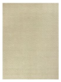 6' X 9' Ivory Plain Herringbone Woven Jute Indoor Area Rug