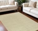 8' X 11' Ivory Hand Woven Herringbone Jute Indoor Area Rug