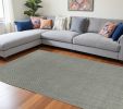 8' X 11' Grey Heather Hand Woven Herringbone Jute Indoor Area Rug