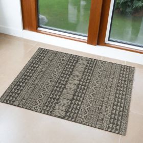 3' X 5' Charcoal Tribal Area Rug