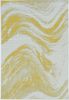 3' X 5' Gold and Ivory Abstract Area Rug