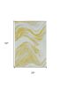 3' X 5' Gold and Ivory Abstract Area Rug