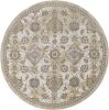 8' X 11' Ivory Sand Machine Woven Bordered Floral Vines Indoor Area Rug