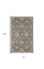 2' X 3' Gray Wool Medallion Area Rug