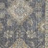 2' X 7' Slate Grey Floral Vine Wool Indoor Runner Rug