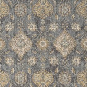 3' X 5' Slate Gray Wool Floral Vines Area Rug