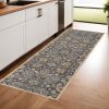 8' Taupe Machine Woven Vintage Traditional Indoor Runner Rug