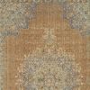 8' X 11' Coffee Brown Machine Woven Floral Medallion Indoor Area Rug