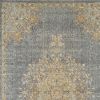 5' X 8' Slate Grey Machine Woven Traditional Medallion Indoor Area Rug