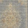 5' X 8' Slate Grey Machine Woven Traditional Medallion Indoor Area Rug