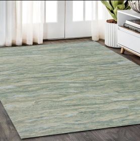 5' X 7' Seafoam Blue Hand Tufted Abstract Indoor Area Rug