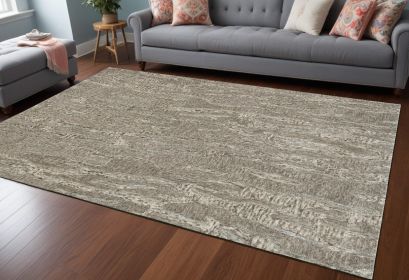 8' X 10' Sand Hand Tufted Abstract Indoor Area Rug