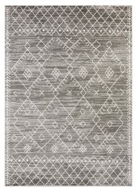 5' X 8' Gray And White Boho Geometric Area Rug