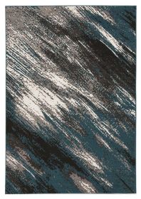 9' X 13' Grey Or Blue Abstract Design Indoor Area Rug