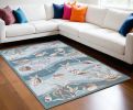 90 X 114 Seafoam Polyester Rug