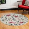 8' Pink and Ivory Round Hand Tufted Area Rug