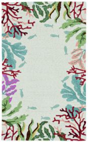 2' X 7' Ivory Ocean Lagoon Runner Rug