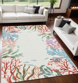 60 X 90 Ivory  Polyester Rug