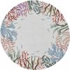 8' Ivory Round Hand Hooked Area Rug